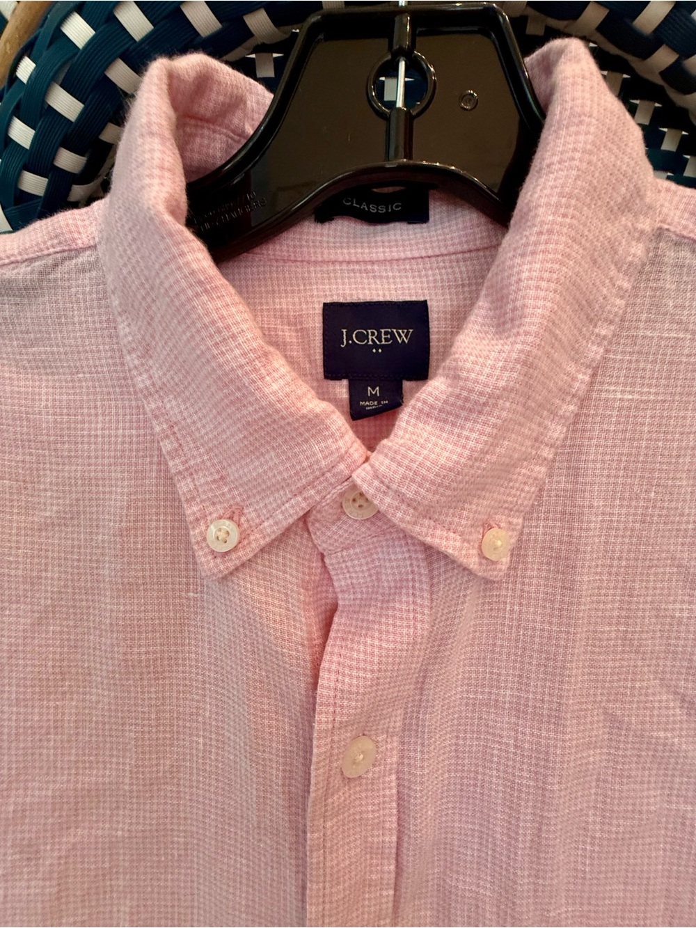 J. Crew Men's Classic Button-Down Shirt - Pink…75% Cotton 25% Linen